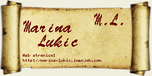 Marina Lukić vizit kartica